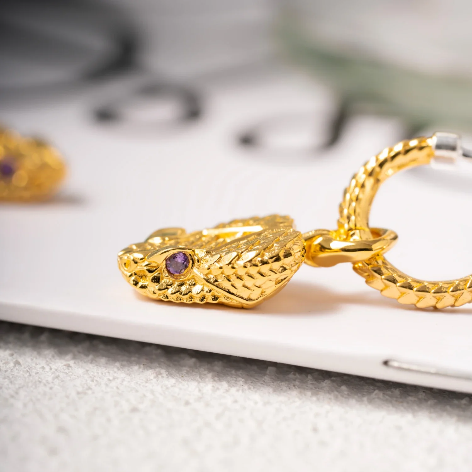 Rattlesnake Head Earrings - Image 5