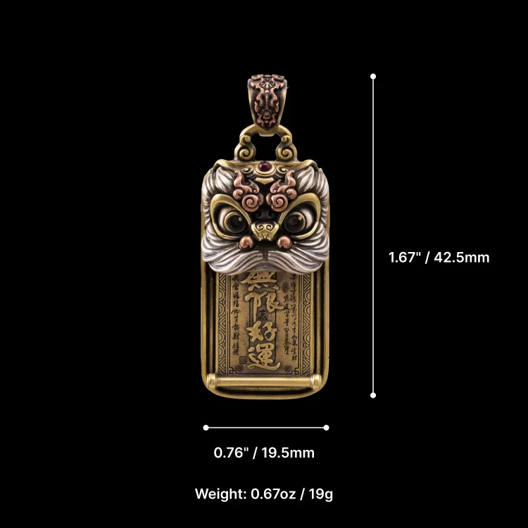 Dancing Lion Push-Pull Pendant - Image 10
