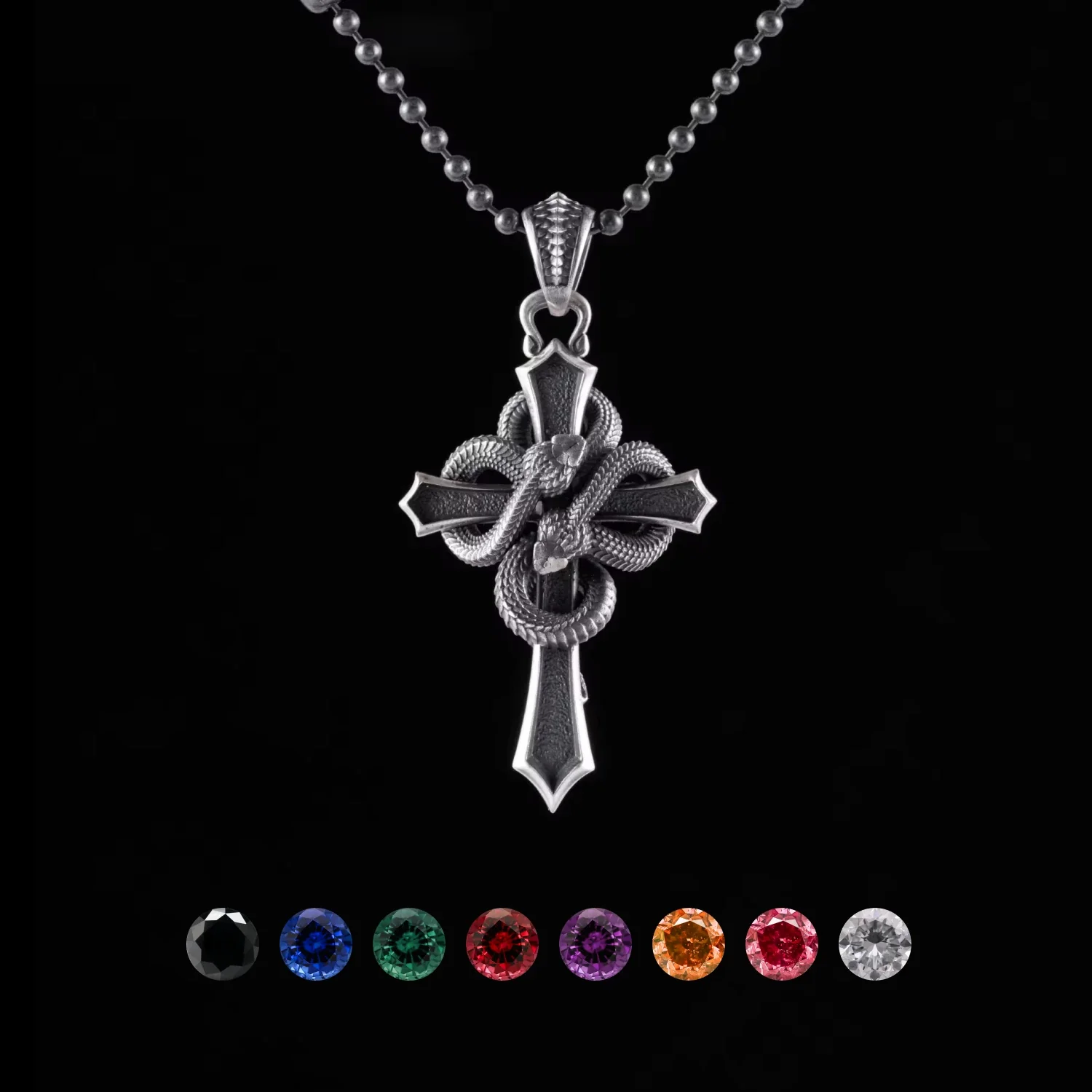 Double Snake Cross Pendant - Image 10