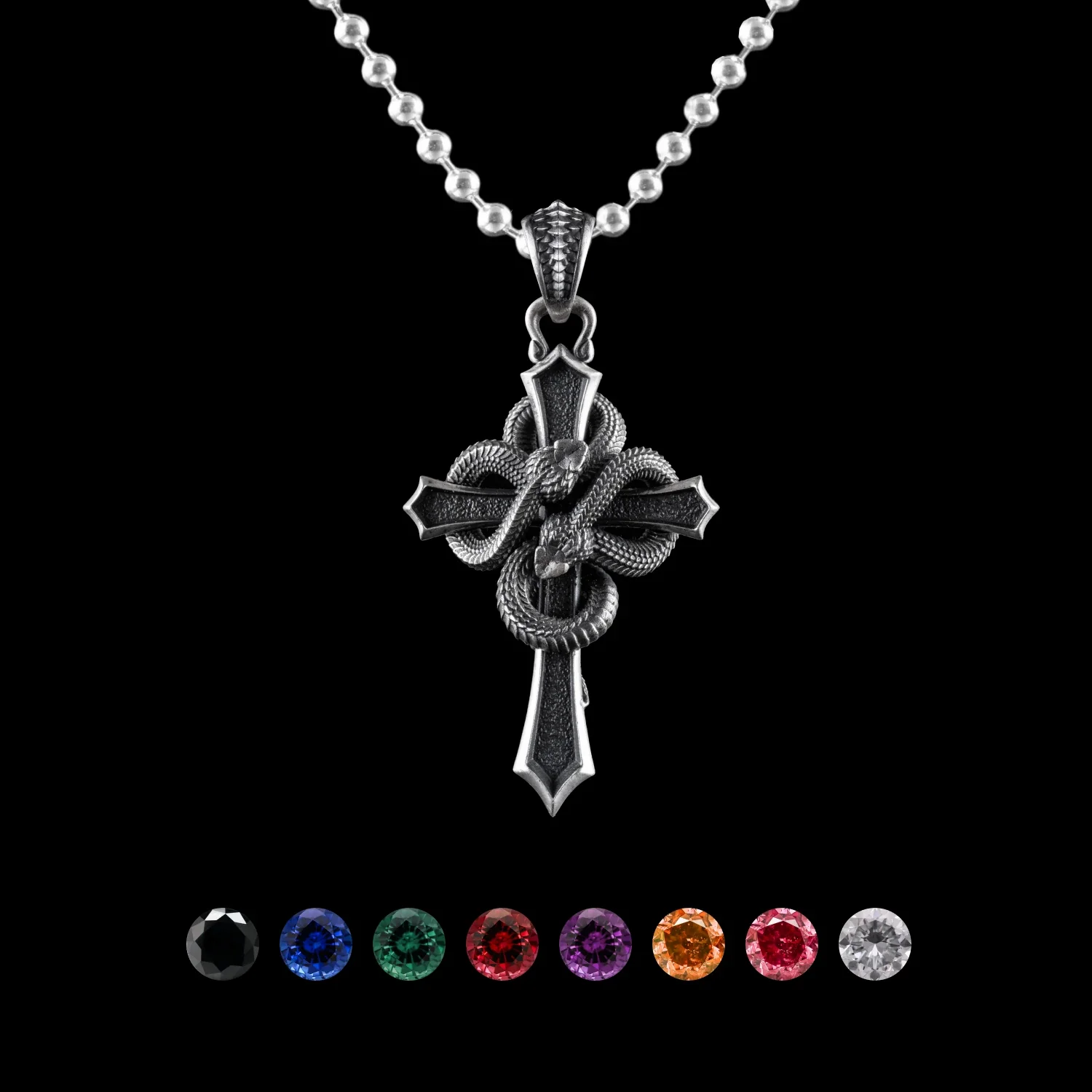 Double Snake Cross Pendant - Image 11