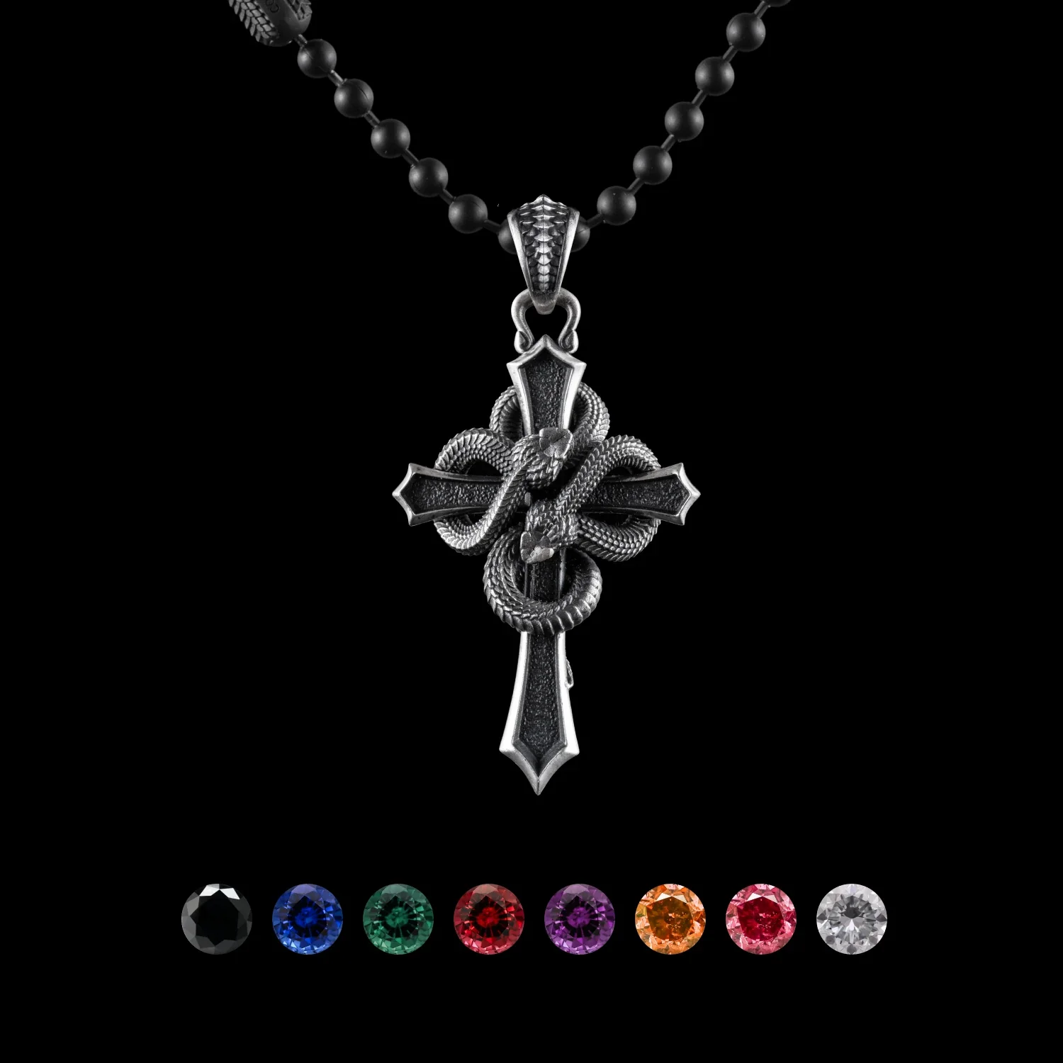 Double Snake Cross Pendant - Image 12