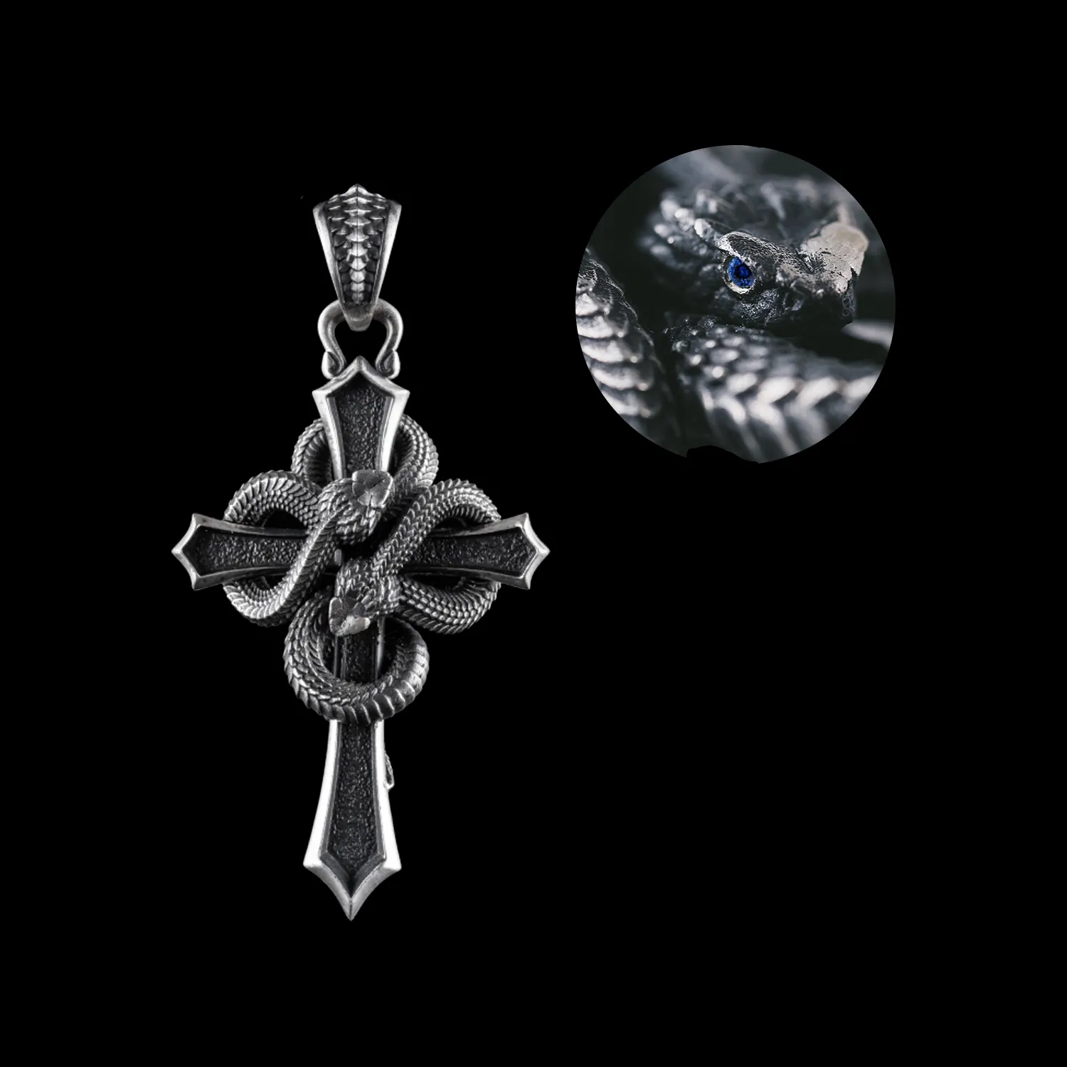Double Snake Cross Pendant - Image 20