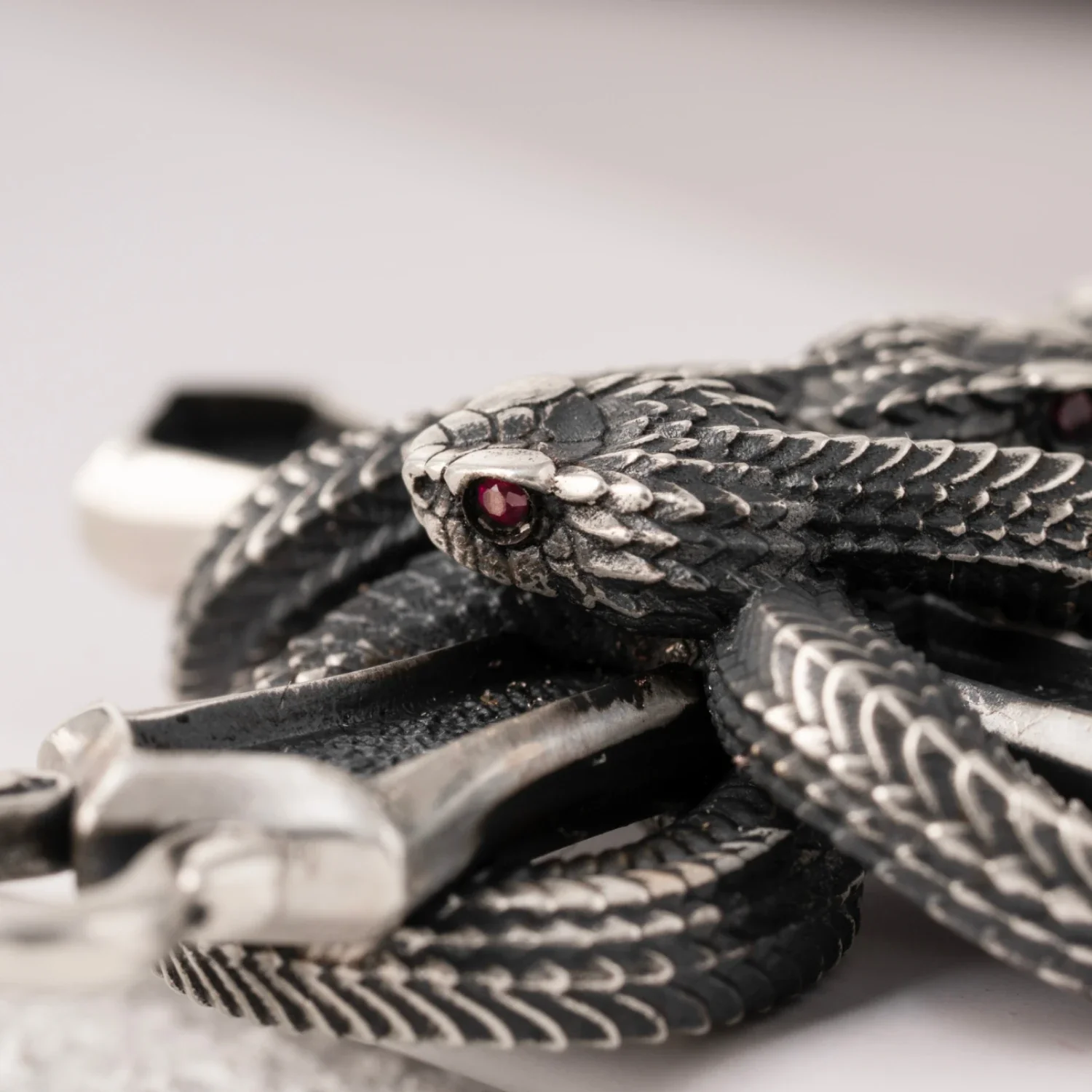 Double Snake Cross Pendant - Image 3
