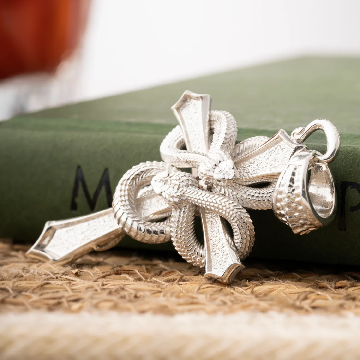 Double Snake Cross Pendant - Image 4
