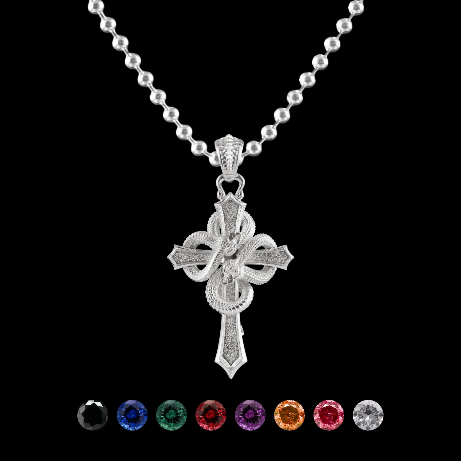 Double Snake Cross Pendant - Image 9