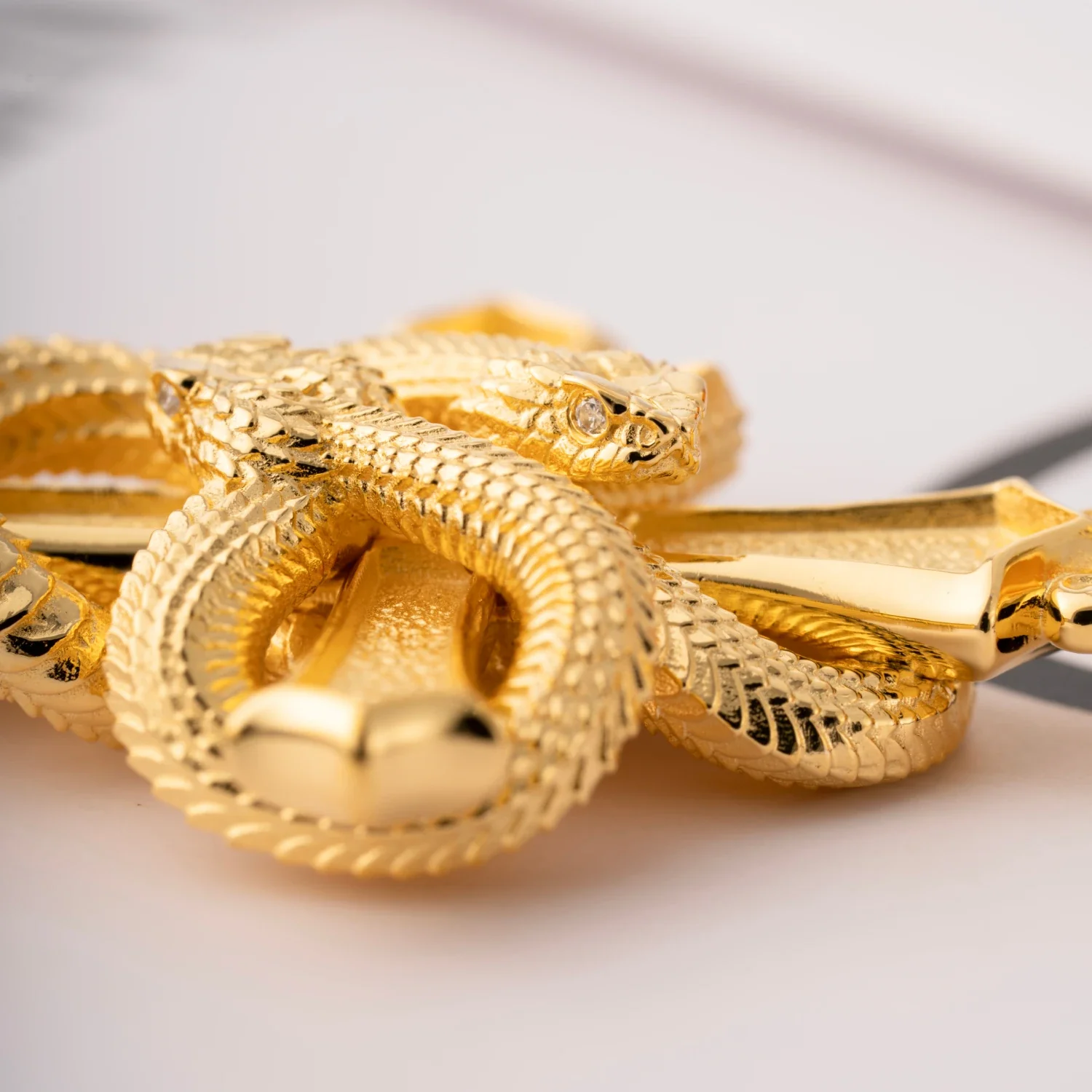 Double Snake Cross Pendant - Image 4