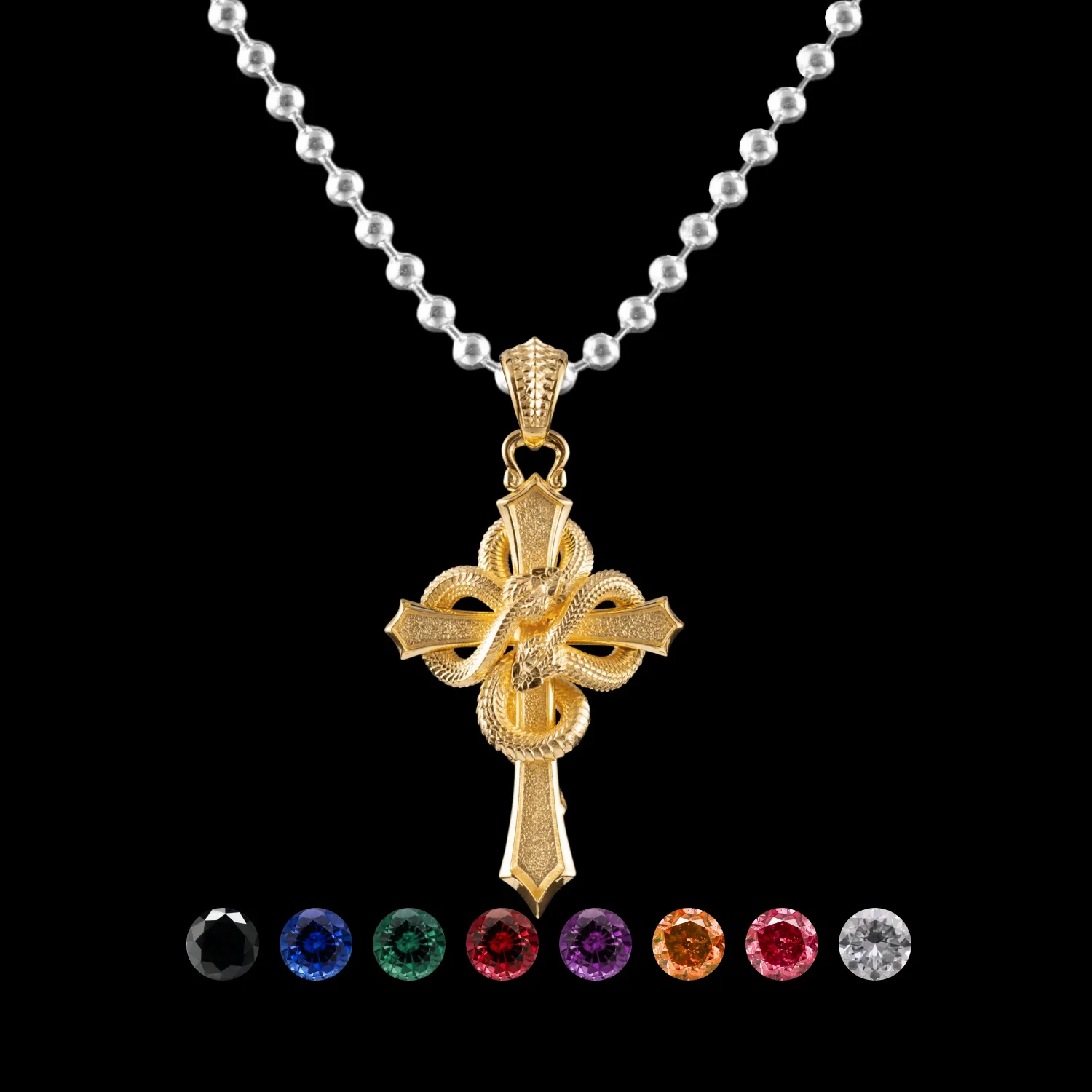 Double Snake Cross Pendant - Image 9