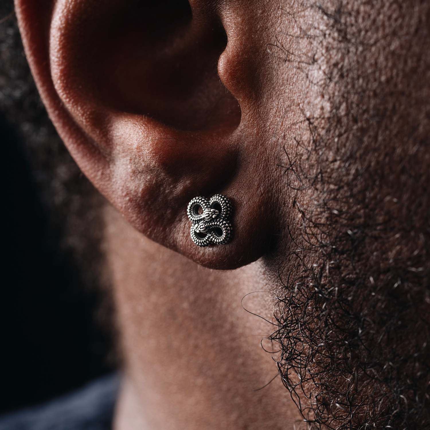 Double Snake Stud Earrings - Image 3