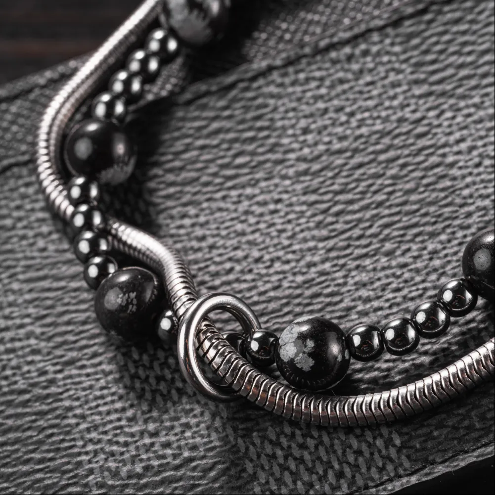 Layered Bracelet with Natural Stone - Image 2