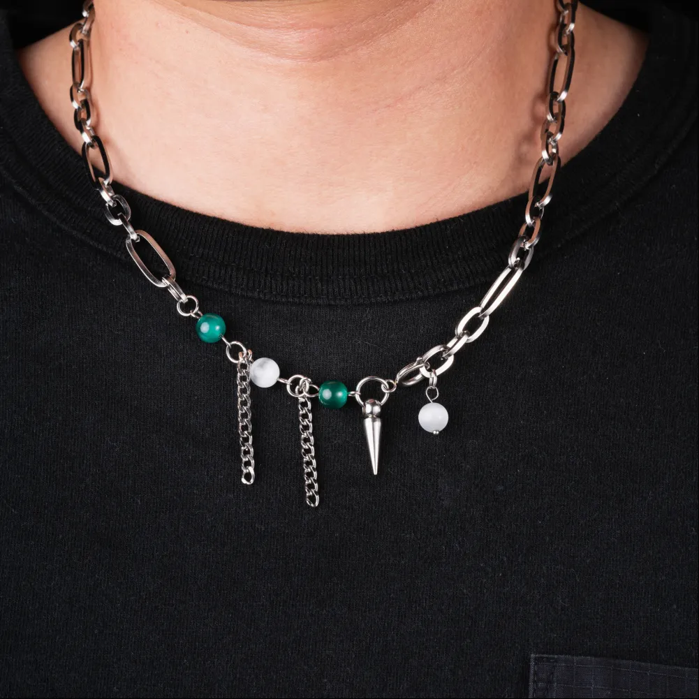Moonlit Cat Eye Ti Steel Chain Necklace - Image 2