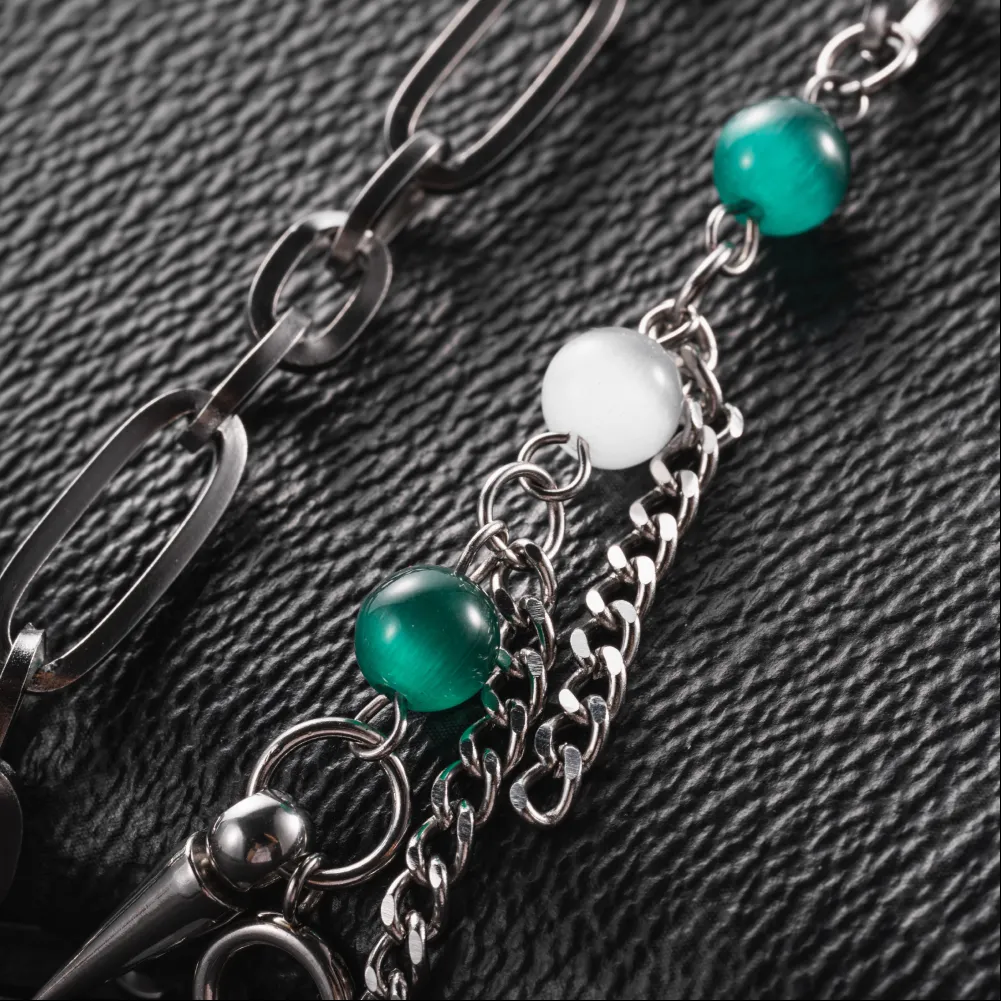 Moonlit Cat Eye Ti Steel Chain Necklace - Image 4