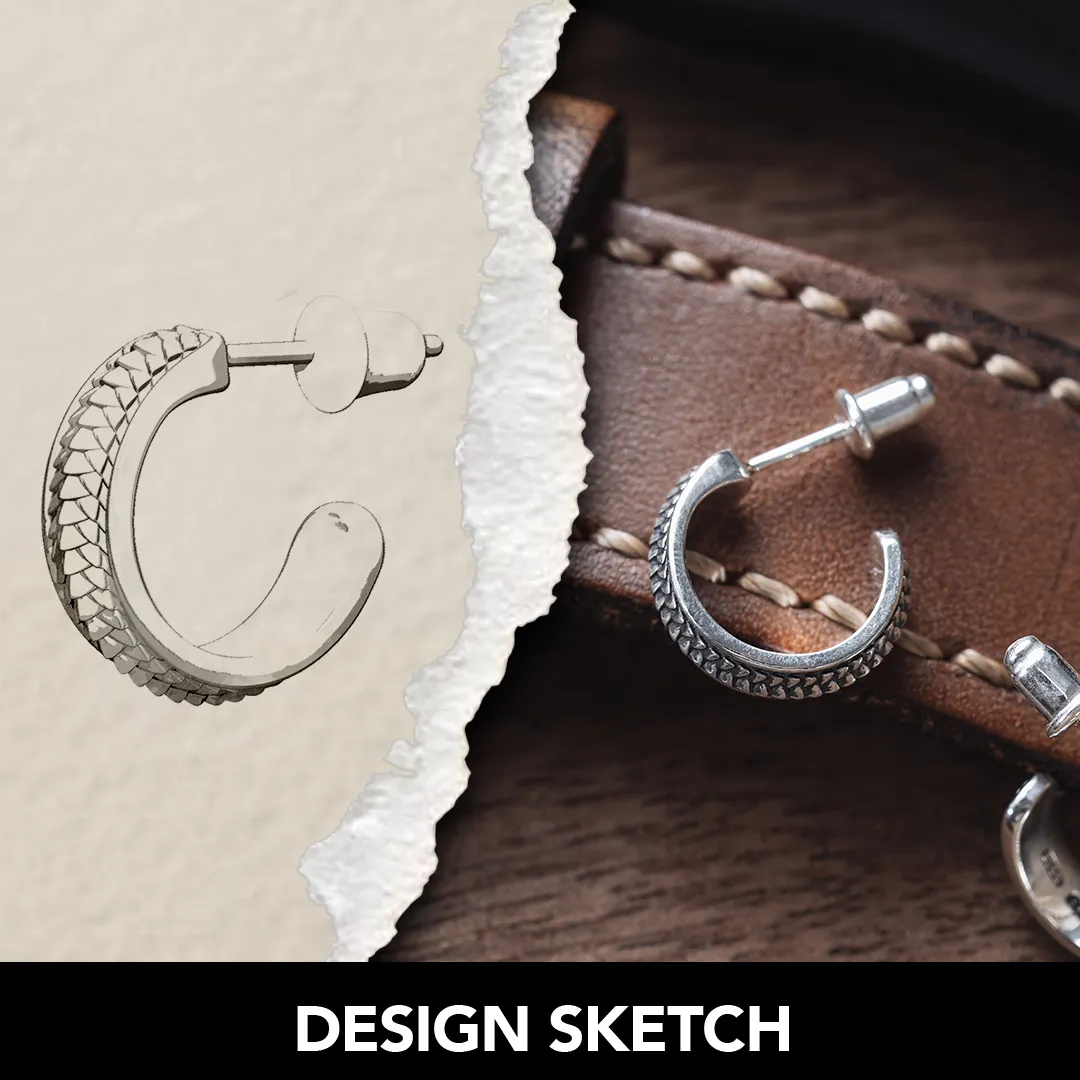 Snake Scale Stud Earrings - Image 4