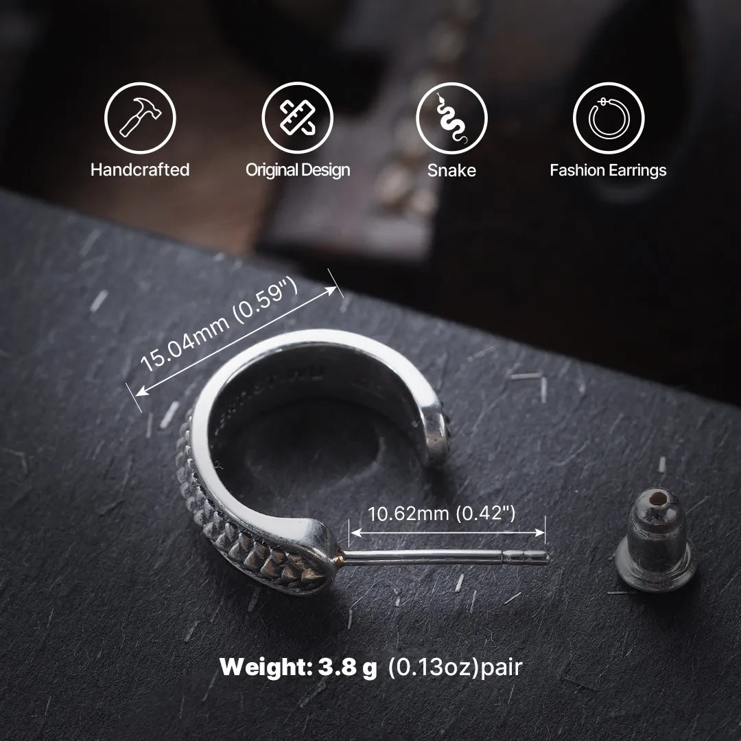 Snake Scale Stud Earrings - Image 5