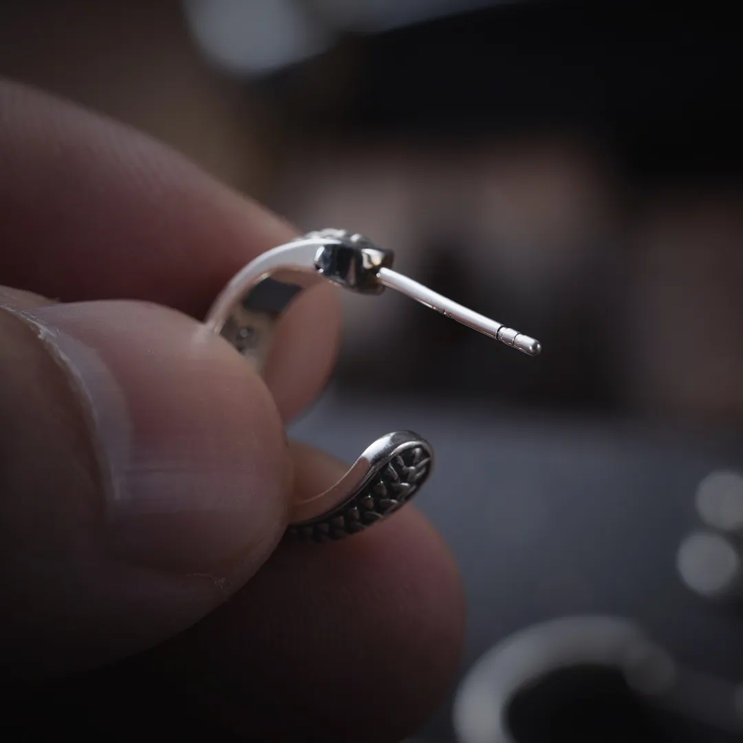Snake Scale Stud Earrings - Image 9