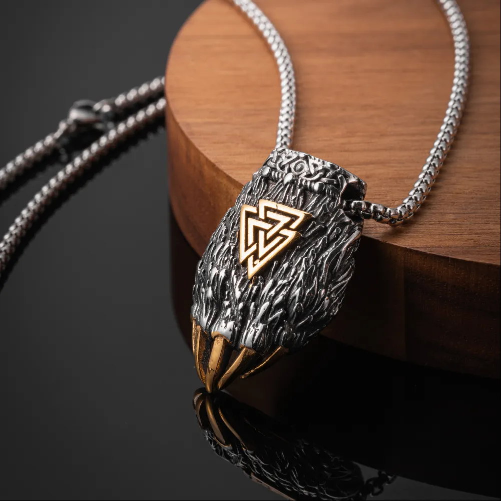Valknut Bear Claw Pendant - Image 6