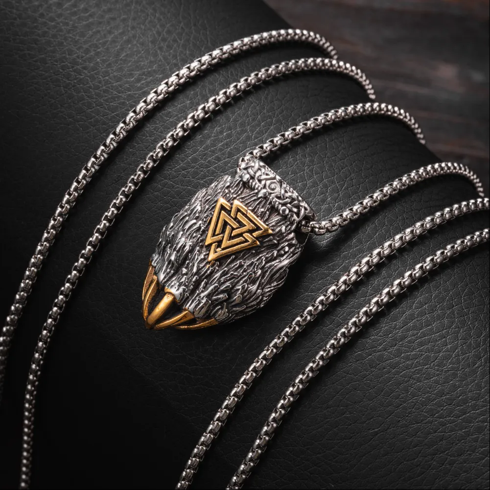 Valknut Bear Claw Pendant - Image 7